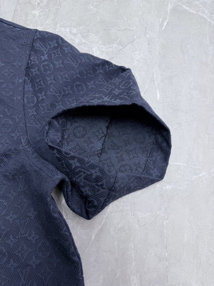 Louis Vuitton Luxury Brand Mens Short Sleeve Denim Shirt Top Quality Whatsapp 【+1-3239614486】
