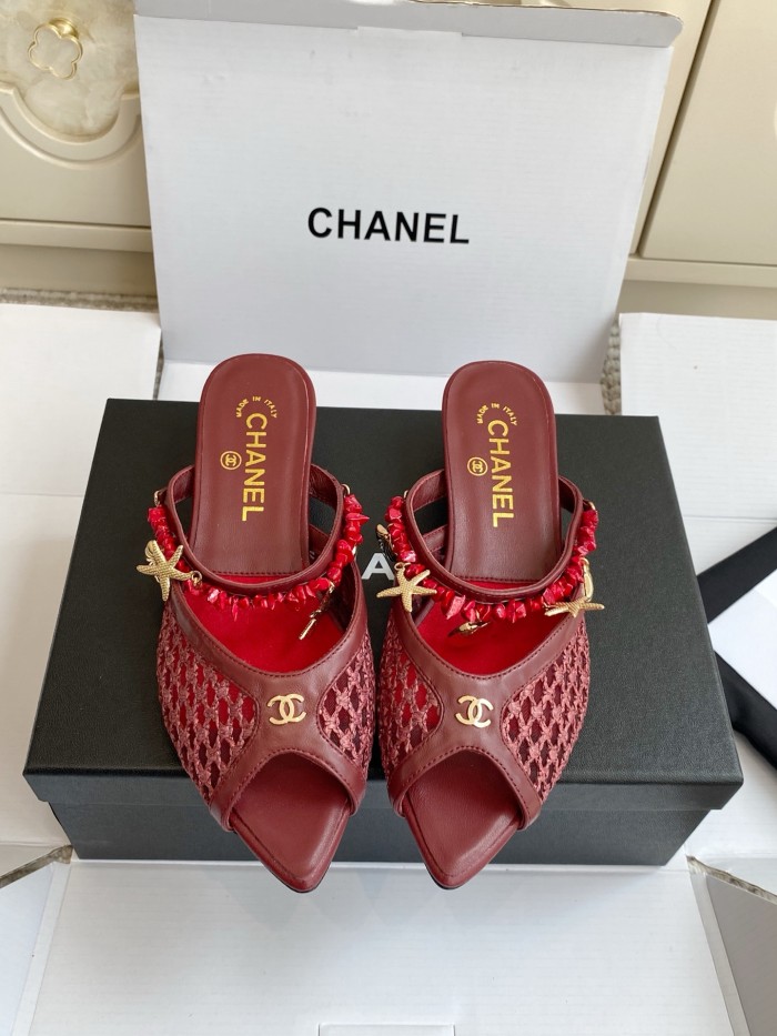 Chanel Womens Shoes Casual Slippers Sandals with 3.5cm Heel Luxury Brand Design with Original Box whatsapp 【+1-3239614486】