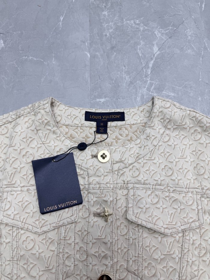 Louis Vuitton Womens Jacket Coat Luxury Brand Womens 3D Monogram Denim Jacket 1AJGPF Top Quality Whatsapp【+1-3239614486】