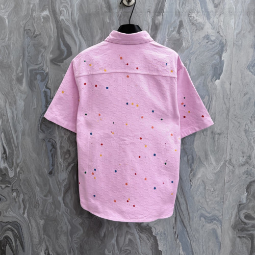 Gucci Luxury Brand Women Mens Short Sleeve Denim Shirt Top Quality Whatsapp 【+1-3239614486】