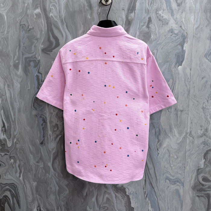 Gucci Luxury Brand Women Mens Short Sleeve Denim Shirt Top Quality Whatsapp 【+1-3239614486】