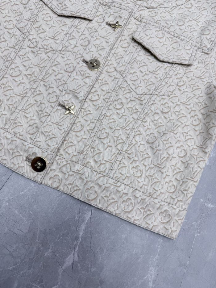 Louis Vuitton Womens Jacket Coat Luxury Brand Womens 3D Monogram Denim Jacket 1AJGPF Top Quality Whatsapp【+1-3239614486】