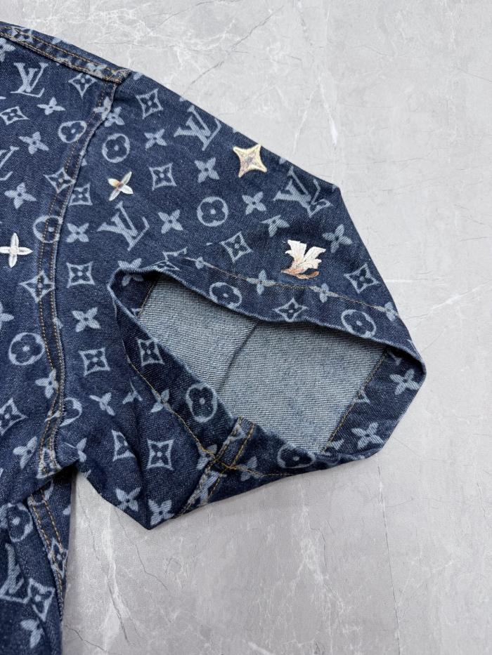 Louis Vuitton Luxury Brand Women Mens Short Sleeve Denim Shirt Top Quality Whatsapp 【+1-3239614486】