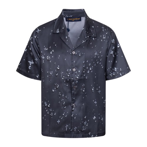 Louis Vuitton Luxury Brand Women Mens Monogram Short-Sleeved Silk Shirt Top Quality Whatsapp 【+1-3239614486】
