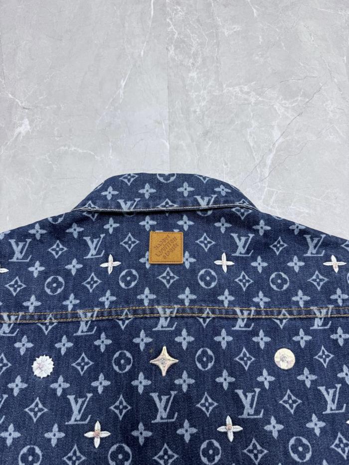 Louis Vuitton Luxury Brand Women Mens Short Sleeve Denim Shirt Top Quality Whatsapp 【+1-3239614486】