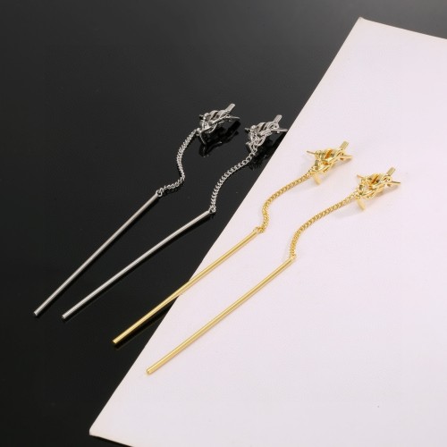 Saint Laurent YSL Luxury Womens Earrings CASSANDRE THREADER EARRINGS with Original Box Whatsapp 【+1-3239614486】