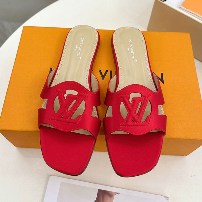 Louis Vuitton Womens Shoes Sandals Slippers Luxury Brand LV Isola Flat Mule with Original Box Whatsapp 【+1-3239614486】