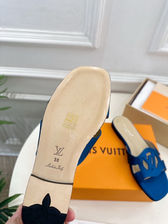 Louis Vuitton Womens Shoes Sandals Slippers Luxury Brand LV Isola Flat Mule with Original Box Whatsapp 【+1-3239614486】