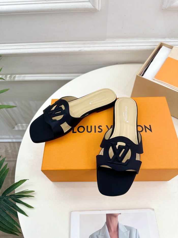 Louis Vuitton Womens Shoes Sandals Slippers Luxury Brand LV Isola Flat Mule with Original Box Whatsapp 【+1-3239614486】