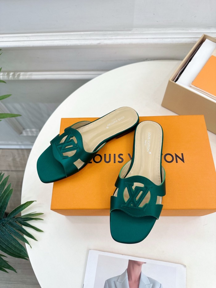 Louis Vuitton Womens Shoes Sandals Slippers Luxury Brand LV Isola Flat Mule with Original Box Whatsapp 【+1-3239614486】