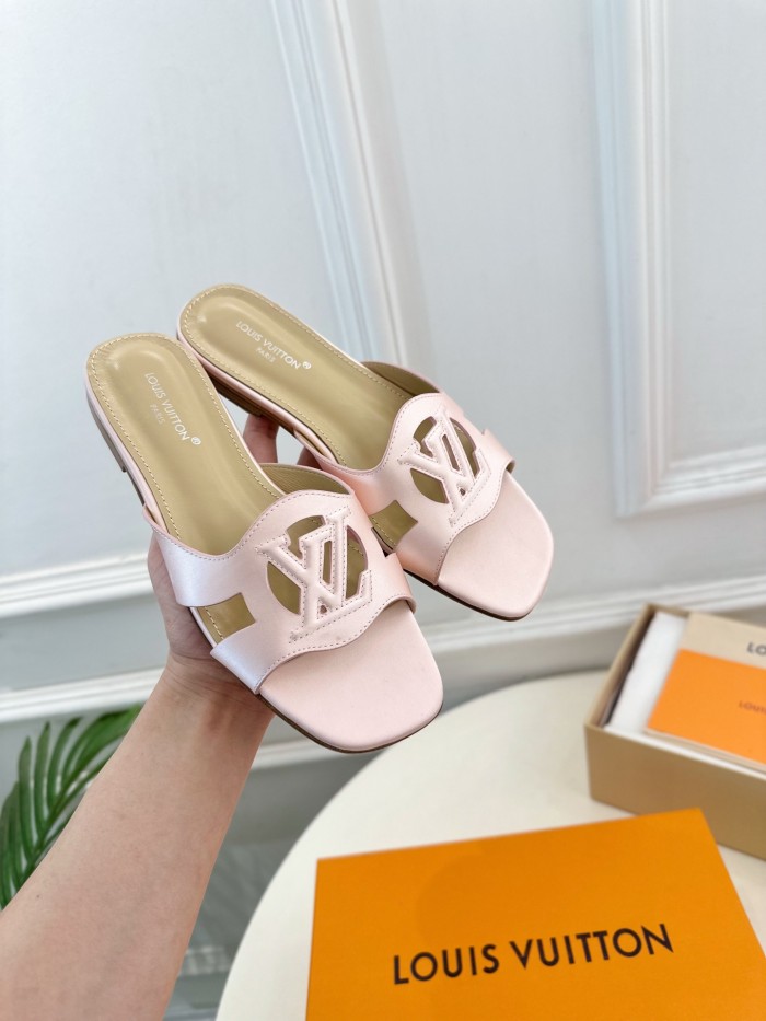 Louis Vuitton Womens Shoes Sandals Slippers Luxury Brand LV Isola Flat Mule with Original Box Whatsapp 【+1-3239614486】