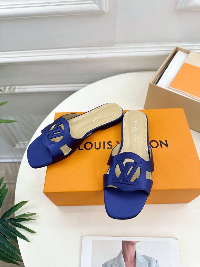 Louis Vuitton Womens Shoes Sandals Slippers Luxury Brand LV Isola Flat Mule with Original Box Whatsapp 【+1-3239614486】