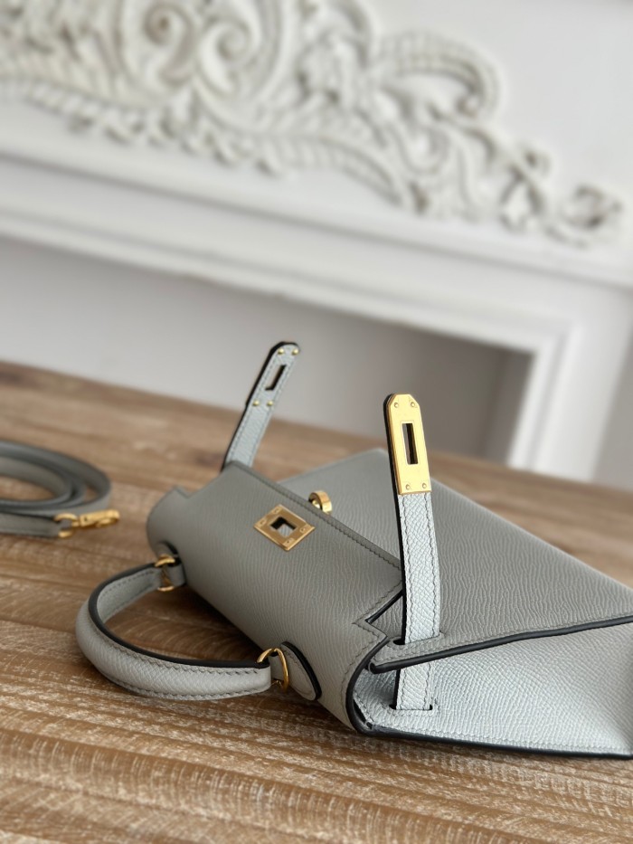 Hermes Womens Bags Handbags Luxury Brand Fashion Hermès Kelly Mini Kelly Epsom 19cm Second Generation Totes with Original Box whatsapp 【+1-3239614486】