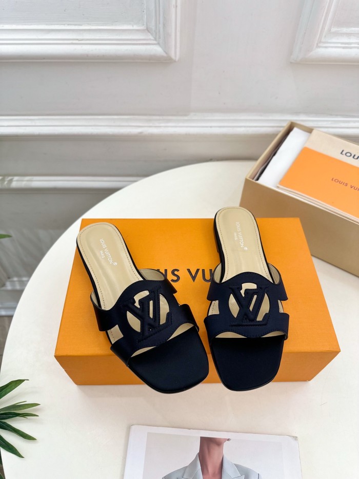 Louis Vuitton Womens Shoes Sandals Slippers Luxury Brand LV Isola Flat Mule with Original Box Whatsapp 【+1-3239614486】