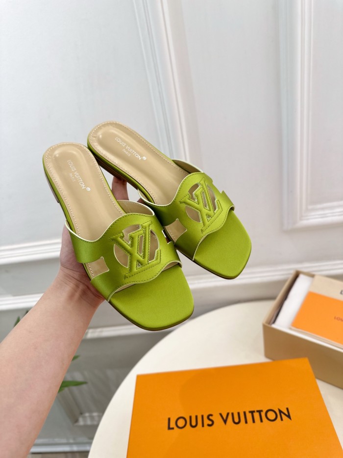Louis Vuitton Womens Shoes Sandals Slippers Luxury Brand LV Isola Flat Mule with Original Box Whatsapp 【+1-3239614486】