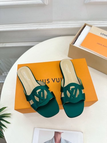 Louis Vuitton Womens Shoes Sandals Slippers Luxury Brand LV Isola Flat Mule with Original Box Whatsapp 【+1-3239614486】