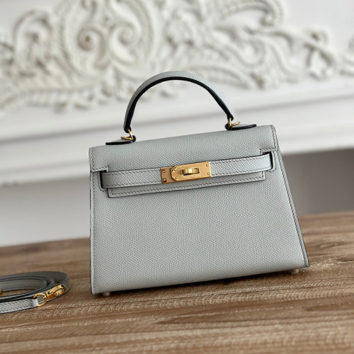 Hermes Womens Bags Handbags Luxury Brand Fashion Hermès Kelly Mini Kelly Epsom 19cm Second Generation Totes with Original Box whatsapp 【+1-3239614486】