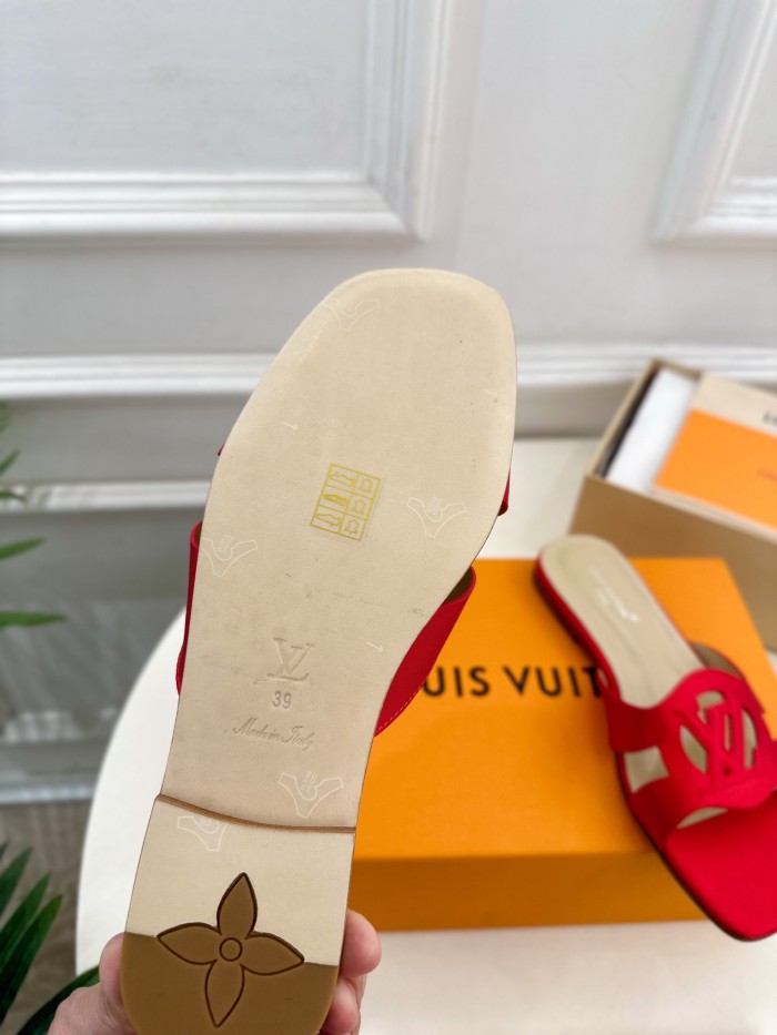 Louis Vuitton Womens Shoes Sandals Slippers Luxury Brand LV Isola Flat Mule with Original Box Whatsapp 【+1-3239614486】