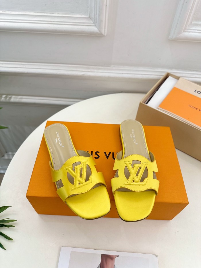 Louis Vuitton Womens Shoes Sandals Slippers Luxury Brand LV Isola Flat Mule with Original Box Whatsapp 【+1-3239614486】