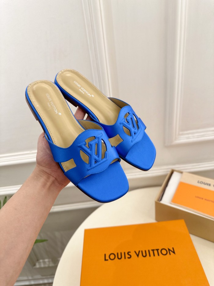 Louis Vuitton Womens Shoes Sandals Slippers Luxury Brand LV Isola Flat Mule with Original Box Whatsapp 【+1-3239614486】