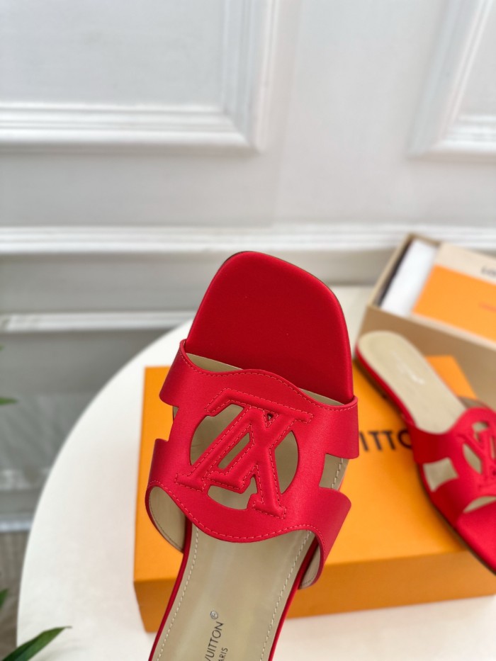 Louis Vuitton Womens Shoes Sandals Slippers Luxury Brand LV Isola Flat Mule with Original Box Whatsapp 【+1-3239614486】