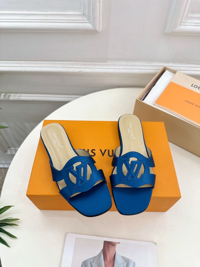 Louis Vuitton Womens Shoes Sandals Slippers Luxury Brand LV Isola Flat Mule with Original Box Whatsapp 【+1-3239614486】