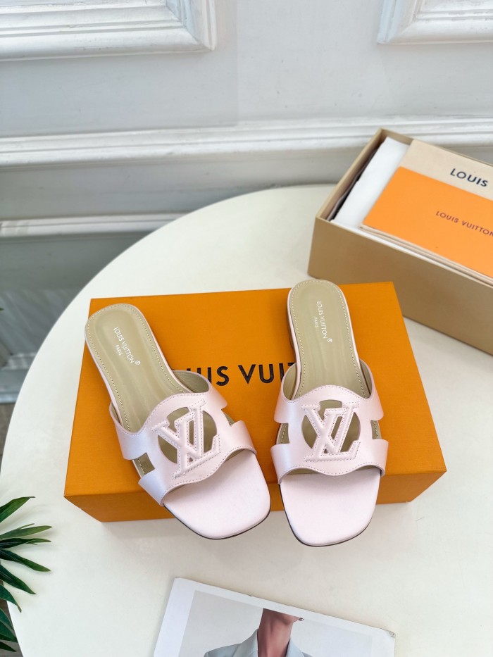 Louis Vuitton Womens Shoes Sandals Slippers Luxury Brand LV Isola Flat Mule with Original Box Whatsapp 【+1-3239614486】