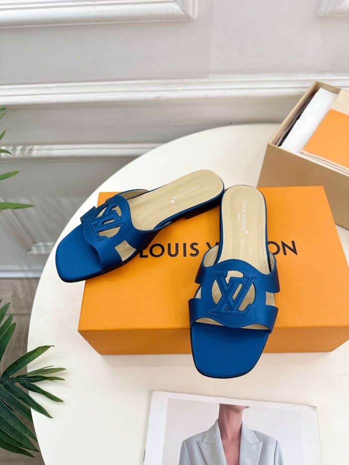 Louis Vuitton Womens Shoes Sandals Slippers Luxury Brand LV Isola Flat Mule with Original Box Whatsapp 【+1-3239614486】