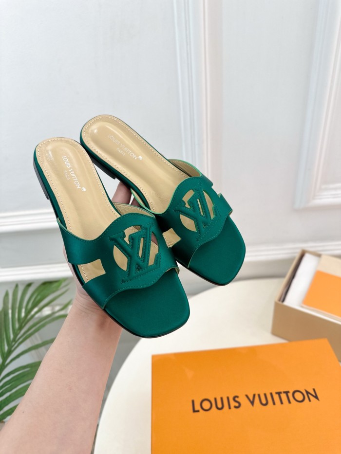 Louis Vuitton Womens Shoes Sandals Slippers Luxury Brand LV Isola Flat Mule with Original Box Whatsapp 【+1-3239614486】