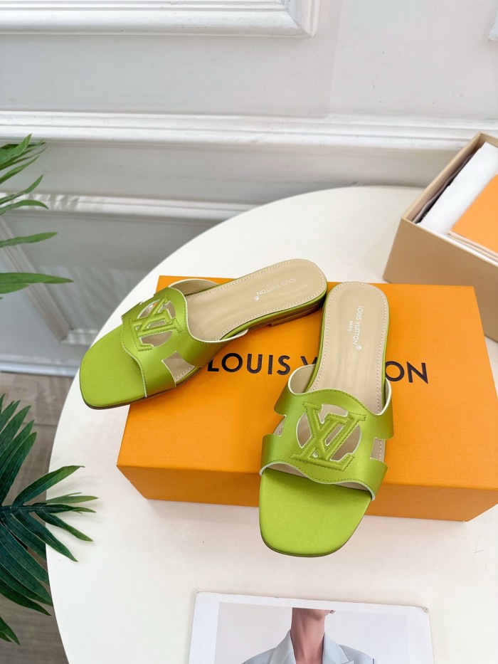 Louis Vuitton Womens Shoes Sandals Slippers Luxury Brand LV Isola Flat Mule with Original Box Whatsapp 【+1-3239614486】