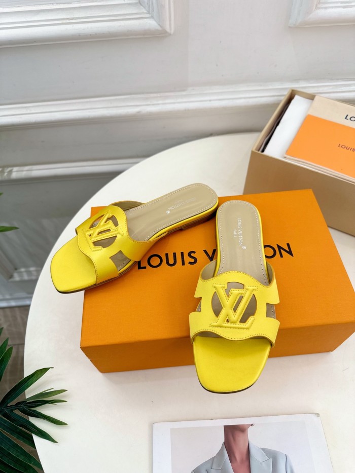 Louis Vuitton Womens Shoes Sandals Slippers Luxury Brand LV Isola Flat Mule with Original Box Whatsapp 【+1-3239614486】