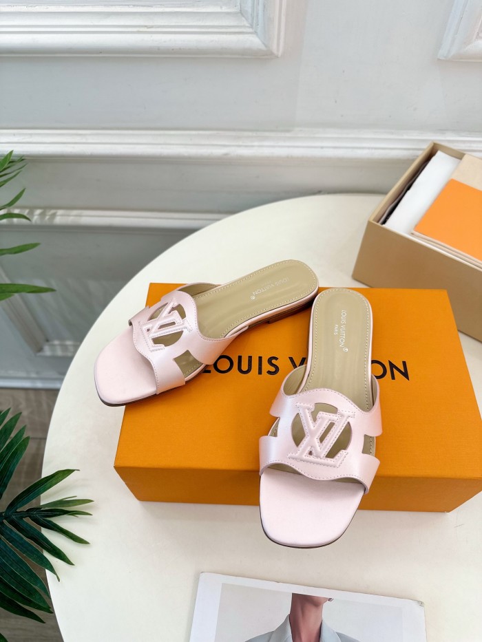 Louis Vuitton Womens Shoes Sandals Slippers Luxury Brand LV Isola Flat Mule with Original Box Whatsapp 【+1-3239614486】