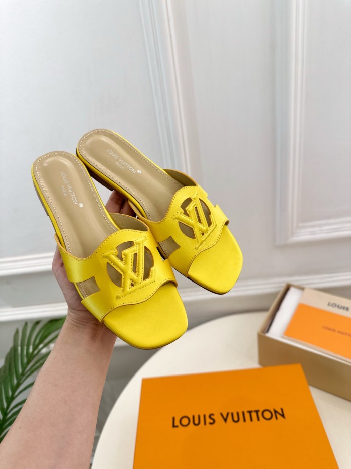 Louis Vuitton Womens Shoes Sandals Slippers Luxury Brand LV Isola Flat Mule with Original Box Whatsapp 【+1-3239614486】