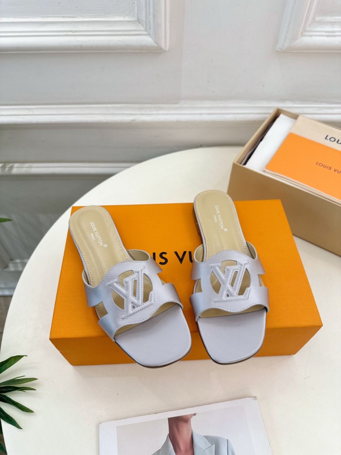 Louis Vuitton Womens Shoes Sandals Slippers Luxury Brand LV Isola Flat Mule with Original Box Whatsapp 【+1-3239614486】