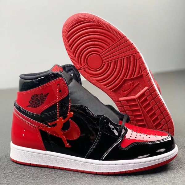 Air Jordan 1 black red shiny