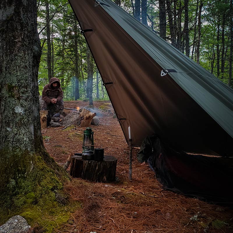 Rhombus Tarp 300D Oxford Wolf Den Tarp for Solo Bushcraft