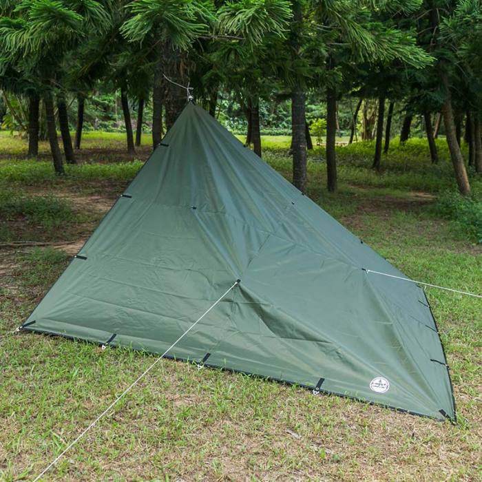 Rhombus Tarp 300D Oxford Wolf Den Tarp for Solo Bushcraft and camping ...