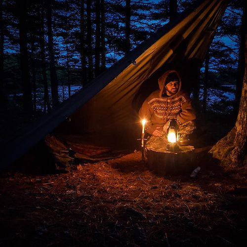 Rhombus Tarp 300D Oxford Wolf Den Tarp | Multifunctional Tarp Shelter | Solo Bushcraft and Camping | Lonewolf902 Signature
