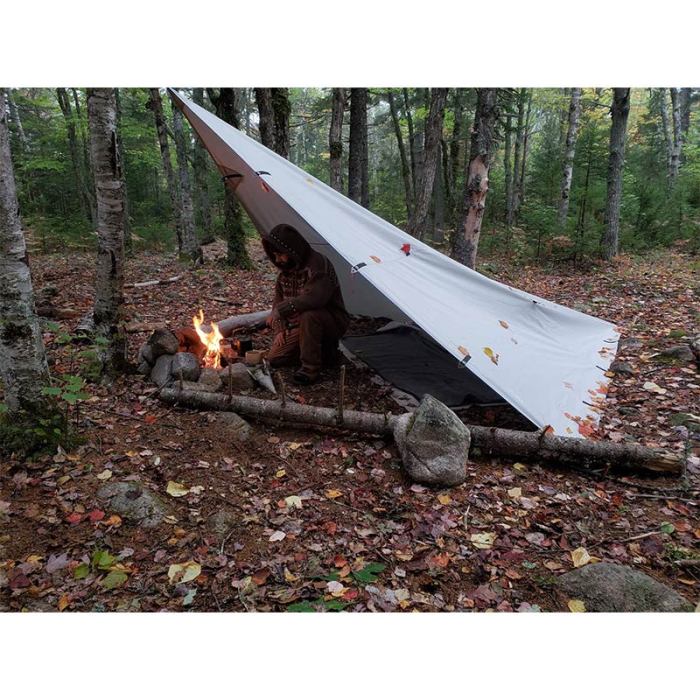 Rhombus Tarp 300D Oxford Wolf Den Tarp for Solo Bushcraft and camping  Lonewolf902