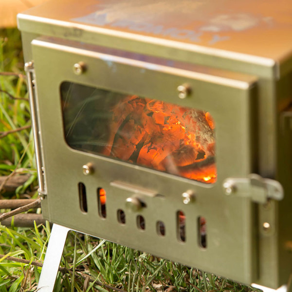 Fastfold Titanium Stove | Bushcraft Tent Wood Stove for Hot Tent | POMOLY