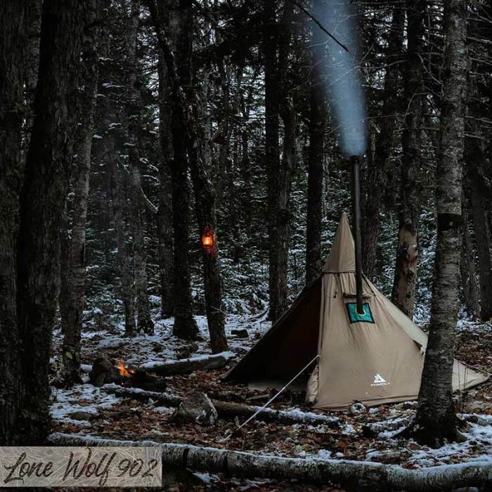 YARN Solo Canvas Hot Tent with Wood Stove Jack 1 Person