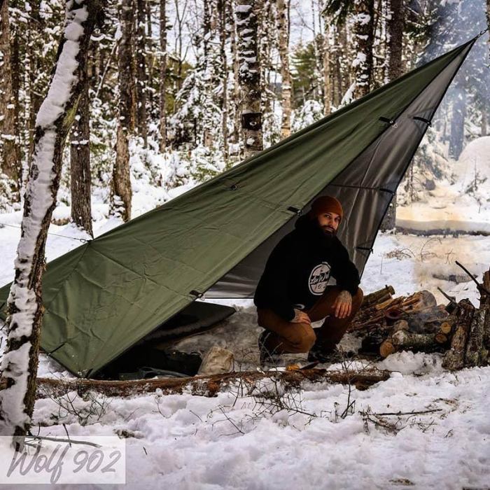 Rhombus Tarp 300D Oxford Wolf Den Tarp for Solo Bushcraft and camping  Lonewolf902