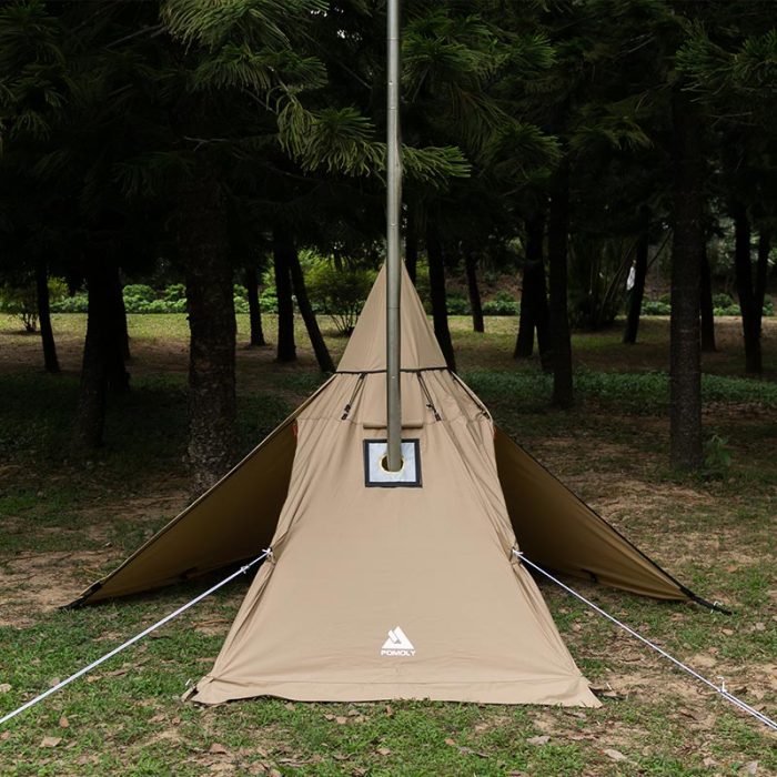 YARN Solo Canvas Hot Tent | 1 Person Tipi Tent with Wood Stove Jack for All Season Camping