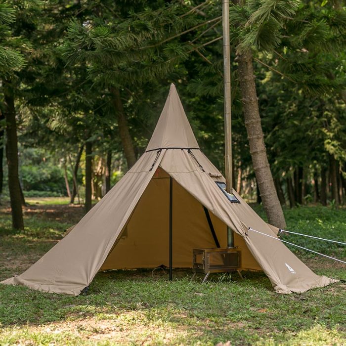 YARN Solo Canvas Hot Tent | 1 Person Tipi Tent with Wood Stove Jack for All Season Camping