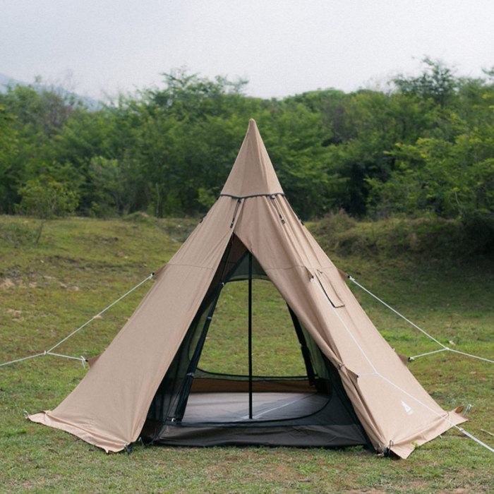 YARN Canvas Tent | 2 Person Tipi Tent with Wood Stove Jack for All Season Camping