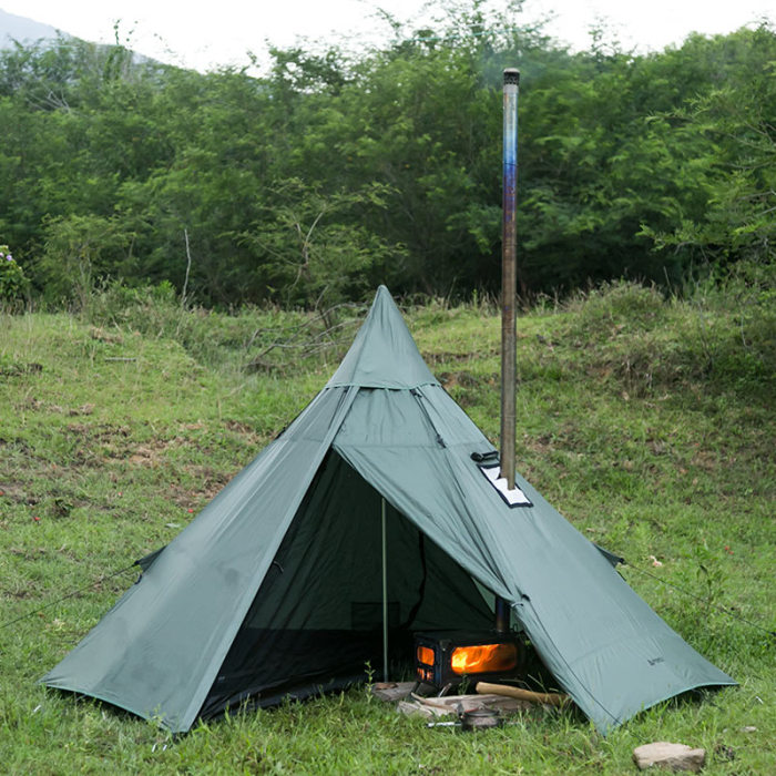 HUSSAR Ultralight Hot Tent | 1-2 Person Tipi Tent with Wood Stove Jack for Winter Camping