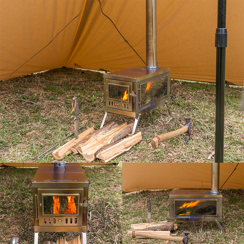 TIMBER Tent Stove Portable Titanium Wood Stove for Backpacking POMOLY
