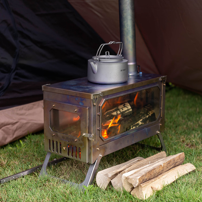 T-BRICK Ultra Titanium wood Stove | Fastfold Titanium Tent Wood Stove for  Camping