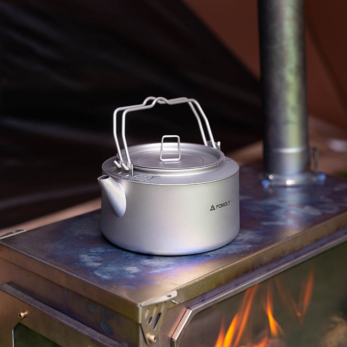 POMOLY Titanium Kettle 1000ml | Ultralight Backpacking Coffee Pot | POMOLY