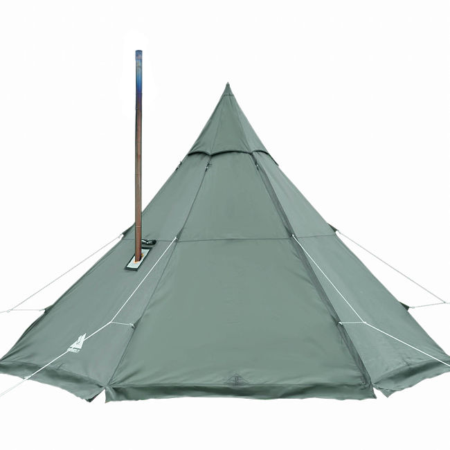 HEX Plus Camping Hot Tent | 2-6 Person Tipi Tent with Wood Stove Jack for All Season Camping